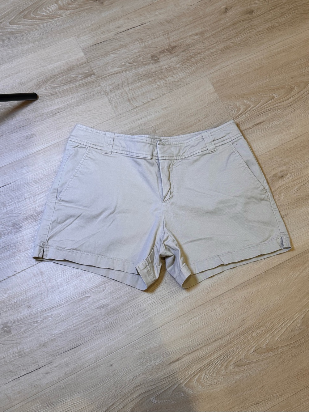 New York & Company Light Cream Chino Bermuda Shorts